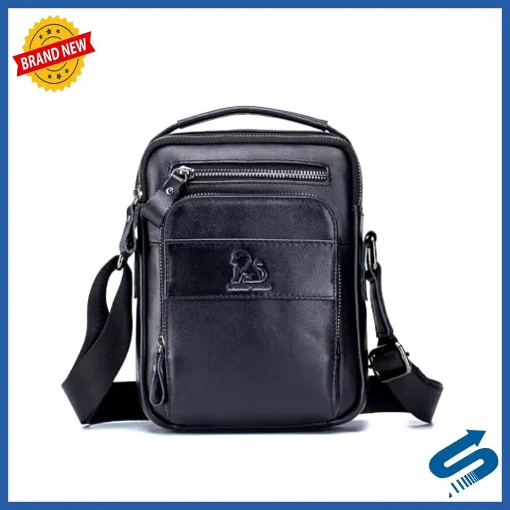 Genuine Leather Crossbody Bag with Multiple Pockets for Everyday Carry